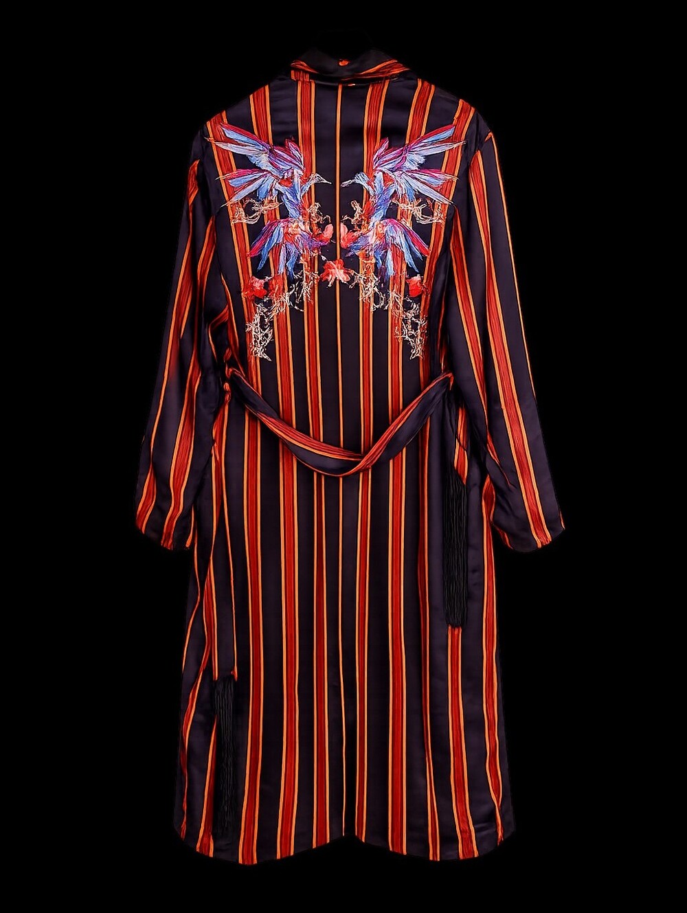 Free People Atrium Embroidered Hummingbird Maxi Duster Robe XS Boho Festival Rar - Picture 3 of 5